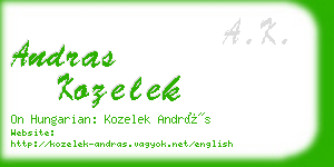 andras kozelek business card